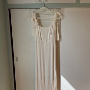 Reformation Westerly Tie Strap Dress in Ivory Cream